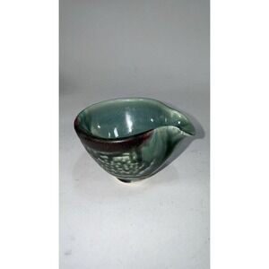 Vintage Green Drip Glaze Art Pottery Creamer Studio Pottery MCM Unmarked